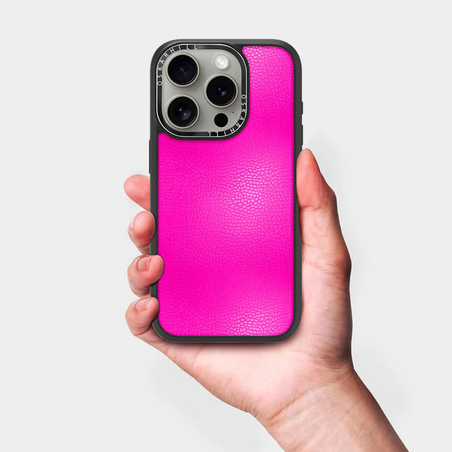 iPhone 16 Pro Hülle Elite Leder – Shocking Pink