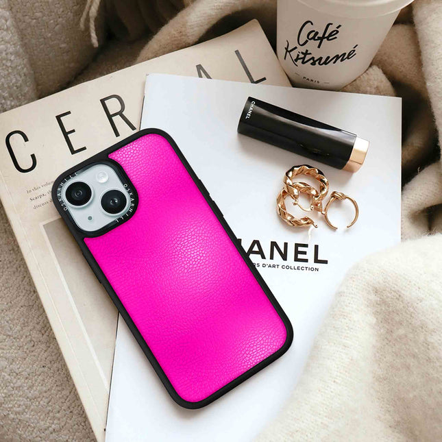 Coque Elite Leather pour iPhone 15 Plus — Rose vif