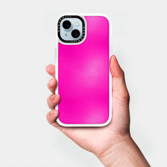 iPhone 14 Case Classic Leather — Shocking Pink