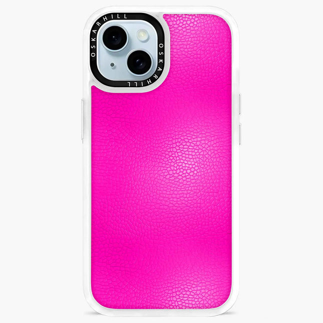 iPhone 15 Case Classic Leather — Shocking Pink