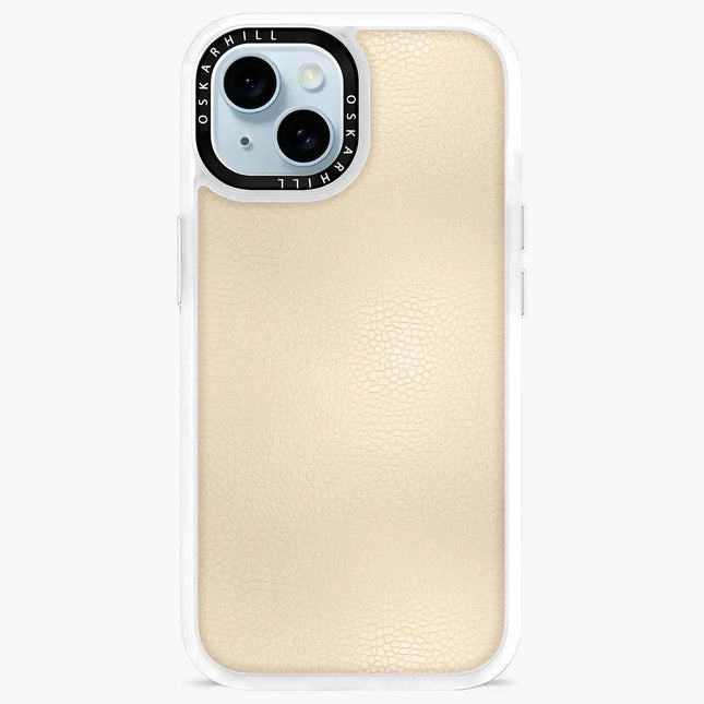 Coque iPhone 13 en cuir classique — Amande