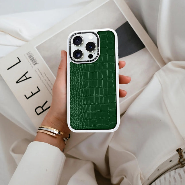 Coque iPhone 16 Plus Elite Alligator — Vert foncé