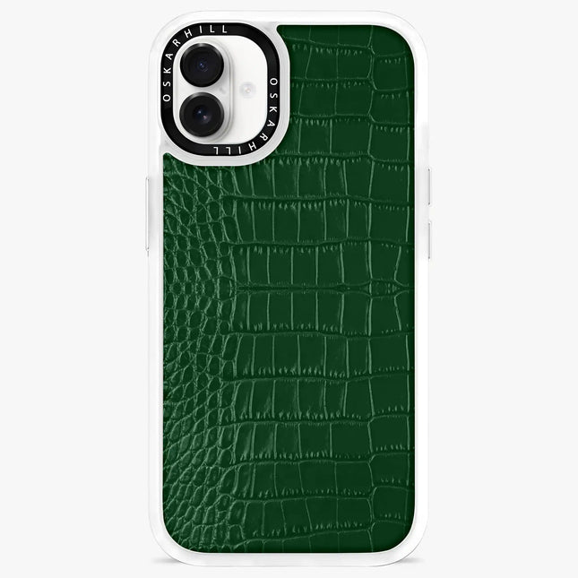 iPhone 16 Hülle Classic Alligator – Dunkelgrün