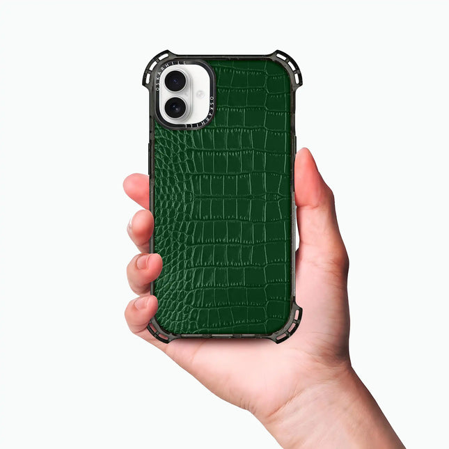 Coque iPhone 16 Alligator Bounce — Vert foncé