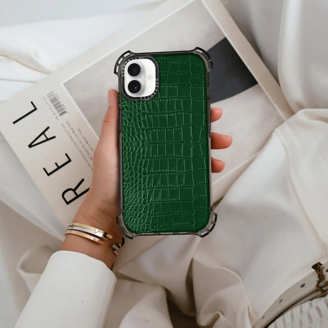 iPhone 16 Plus Case Alligator Bounce — Dark Green