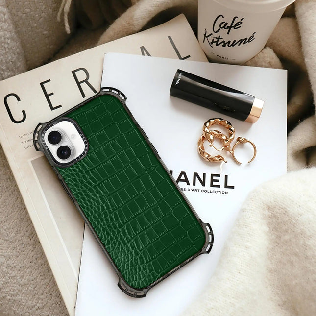 Coque iPhone 16 Alligator Bounce — Vert foncé