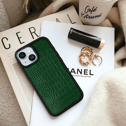 Coque iPhone 15 Plus Elite Alligator — Vert foncé