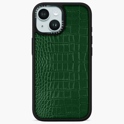 Coque iPhone 15 Plus Elite Alligator — Vert foncé