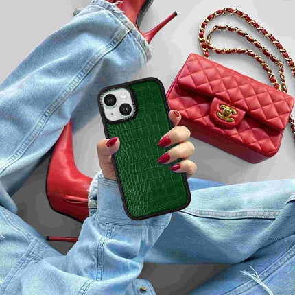 iPhone 15 Case Elite Alligator — Dark Green