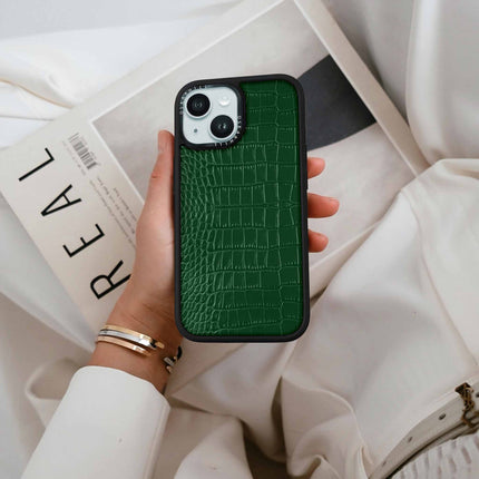 Coque iPhone 14 Plus Elite Alligator — Vert foncé