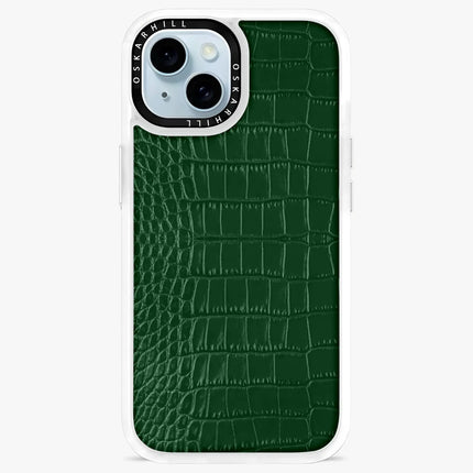 Coque iPhone 14 Plus Alligator classique — Vert foncé