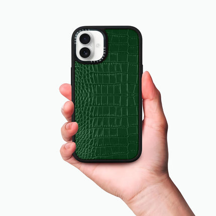 Coque iPhone 16 Plus Elite Alligator — Vert foncé