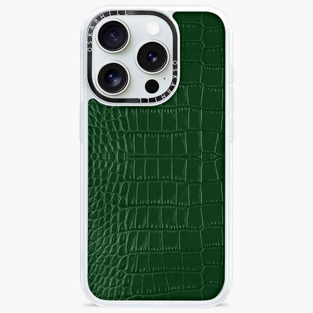 Coque iPhone 13 Pro Max Alligator classique — Vert phtalo