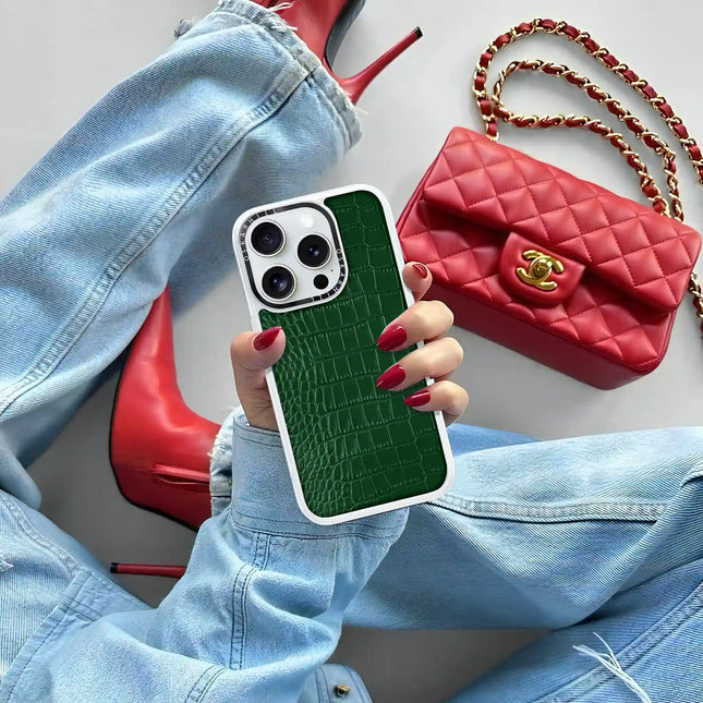 Coque iPhone 13 Pro Alligator classique — Vert foncé