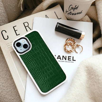 Coque iPhone 14 Plus Alligator classique — Vert foncé