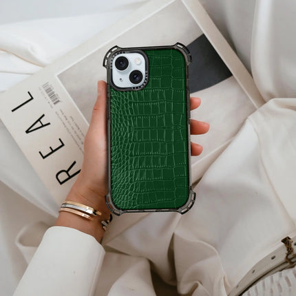 Coque iPhone 15 Alligator Bounce — Vert foncé