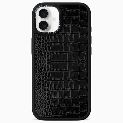 Coque iPhone 16 Elite Alligator — Noir fumé