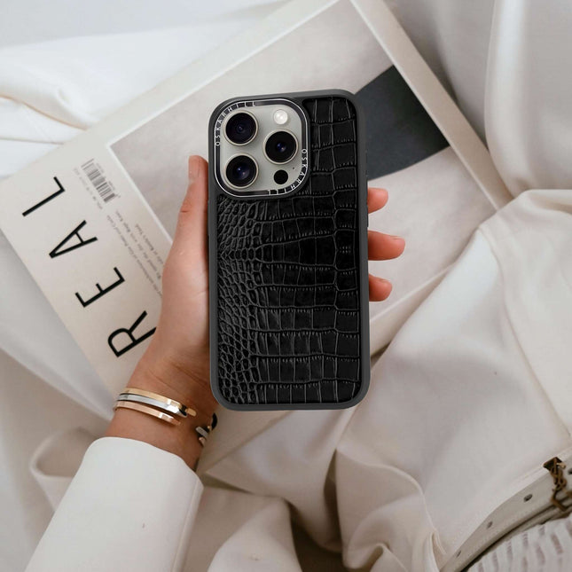 iPhone 13 Pro Case Elite Alligator — Smoky Black