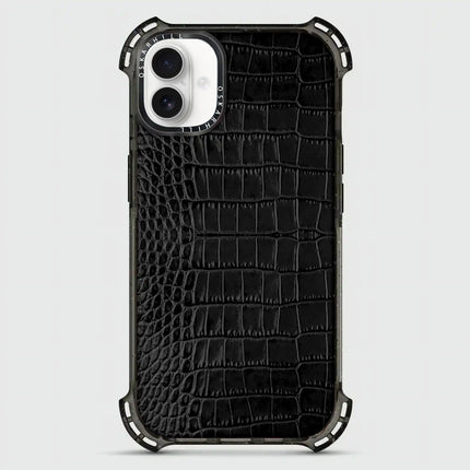 Coque iPhone 16 Alligator Bounce — Noir fumé