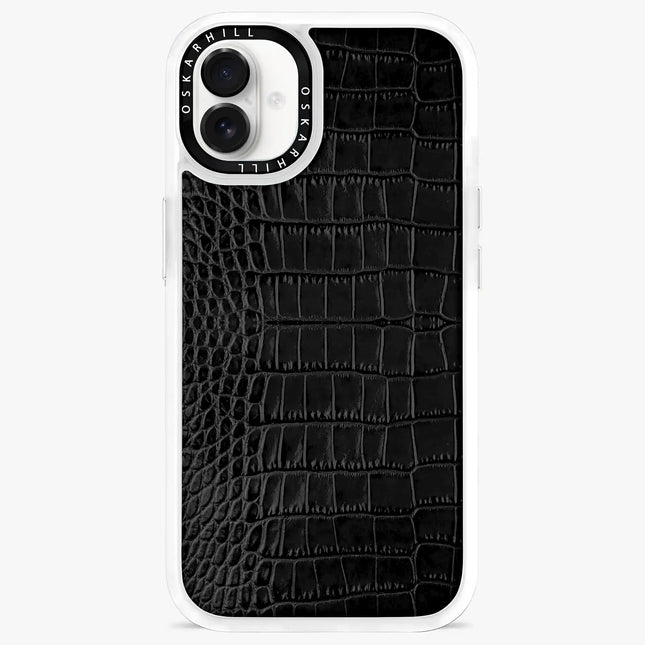 Coque iPhone 16 Plus Alligator classique — Noir fumé