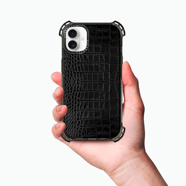 Coque iPhone 16 Plus Alligator Bounce — Noir fumé