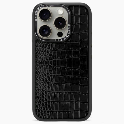 iPhone 16 Pro Max Hülle Elite Alligator – Rauchschwarz