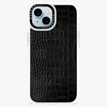 iPhone 15 Case Classic Alligator – Rauchschwarz