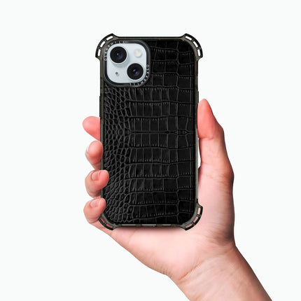 Coque iPhone 14 Alligator Bounce — Noir fumé