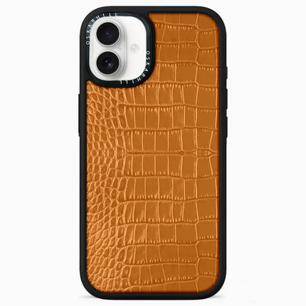 iPhone 16 Plus Hülle Elite Alligator – Rotbraun