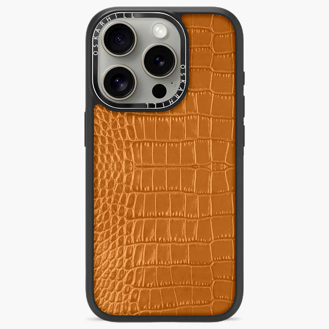 Coque Elite Alligator pour iPhone 16 Pro — Brun roux