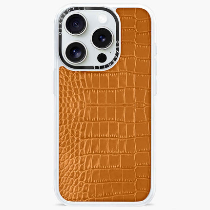 iPhone 13 Pro Max Hülle Classic Alligator – Matt Orange