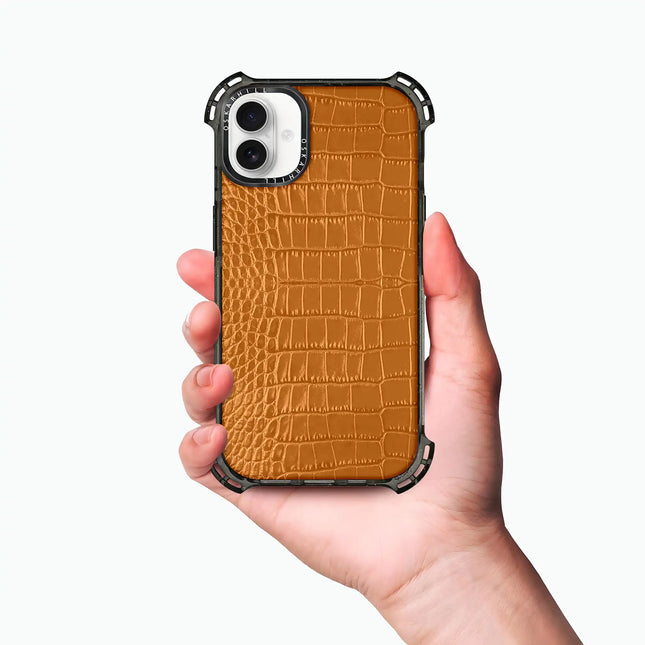 Coque iPhone 16 Plus Alligator Bounce — Brun roux