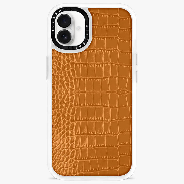 Coque iPhone 16 Plus Alligator classique — Brun roux