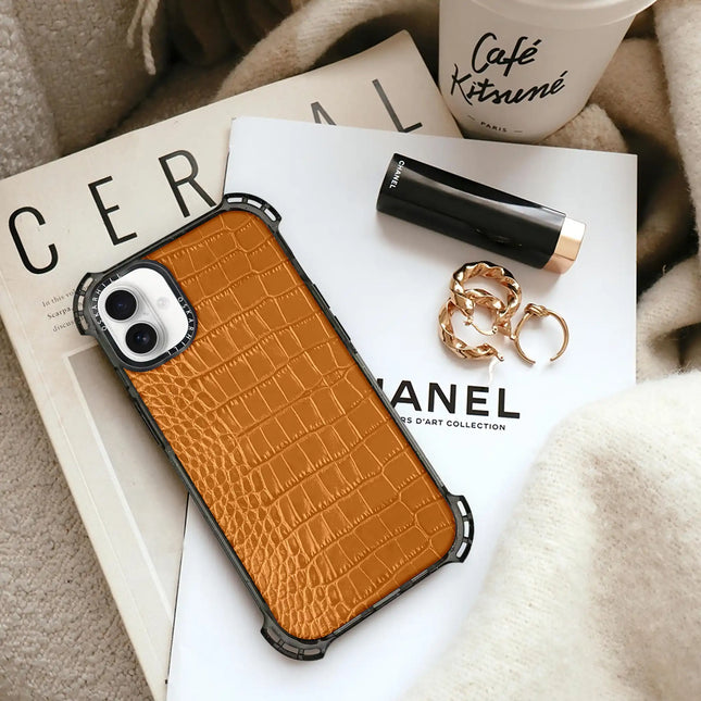 Coque iPhone 16 Alligator Bounce — Brun roux