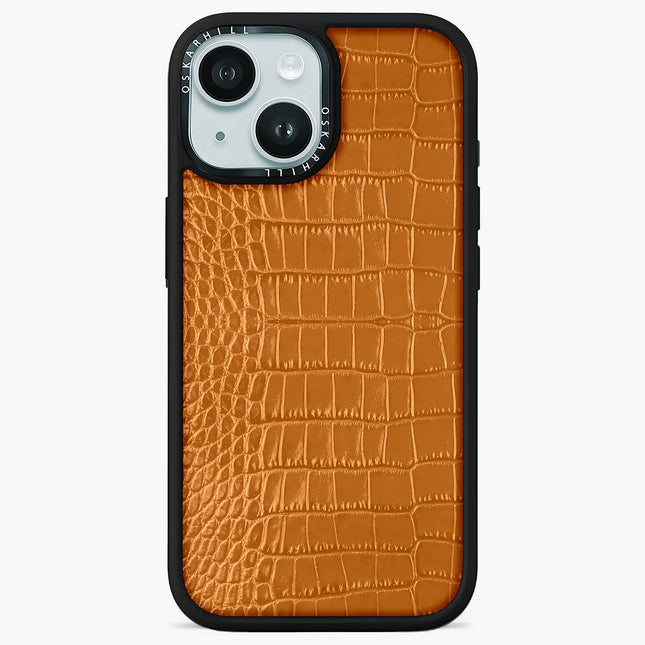 iPhone 15 Plus Hülle Elite Alligator – Rotbraun