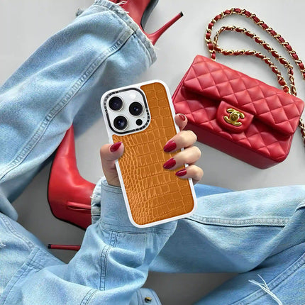 iPhone 13 Pro Max Case Classic Alligator — Dull Orange