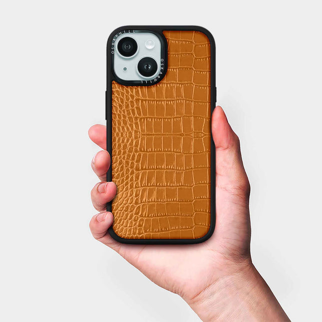 iPhone 15 Case Elite Alligator — Ruddy Brown