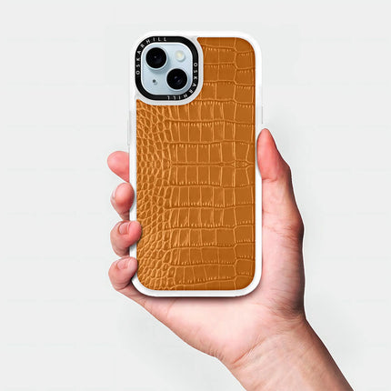 Coque iPhone 14 Alligator classique — Brun roux