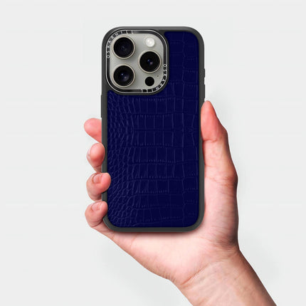 Coque iPhone 13 Pro Elite Alligator — Bleu nuit