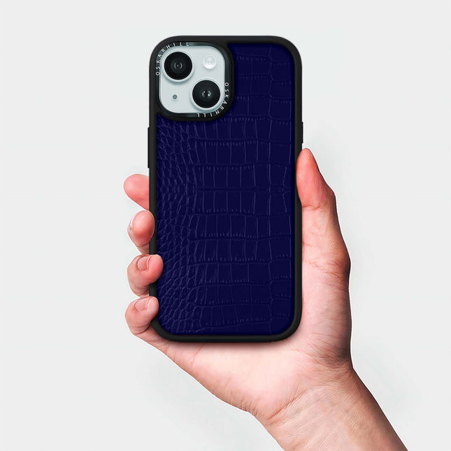 iPhone 15 Case Elite Alligator — Night Blue