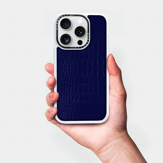 Coque iPhone 13 Pro Alligator classique — Bleu nuit