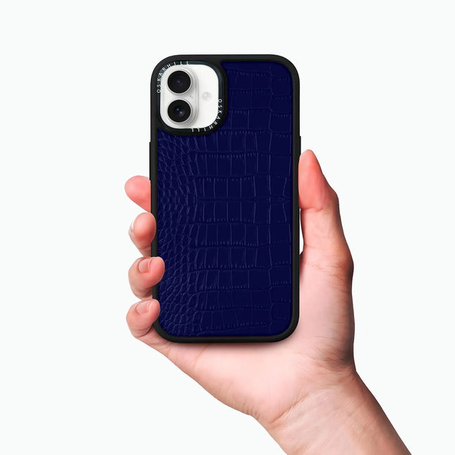 iPhone 16 Case Elite Alligator — Night Blue