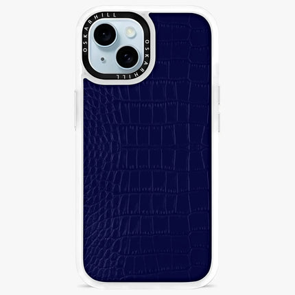 iPhone 15 Plus Case Classic Alligator — Night Blue