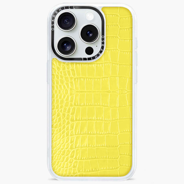 iPhone 13 Pro Max Classic Alligator Case - Dull Yellow