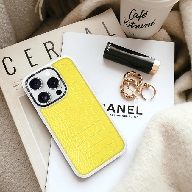 iPhone 14 Pro Max Classic Alligator Case - Dull Yellow