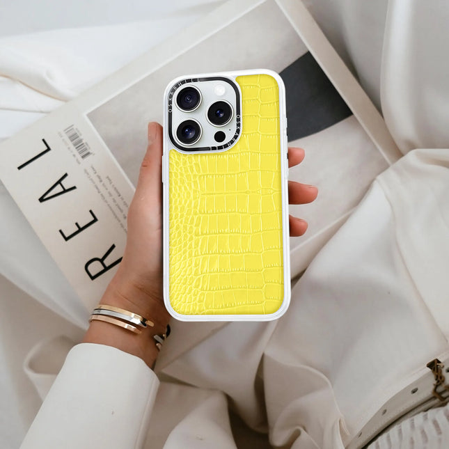 iPhone 14 Pro Max Classic Alligator Case - Dull Yellow