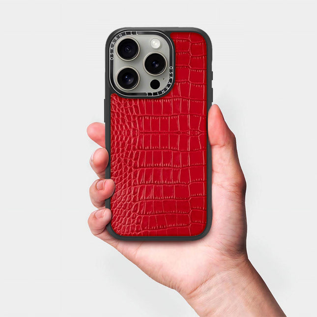 Coque iPhone 13 Pro Elite Alligator — Rouge Saint-Valentin