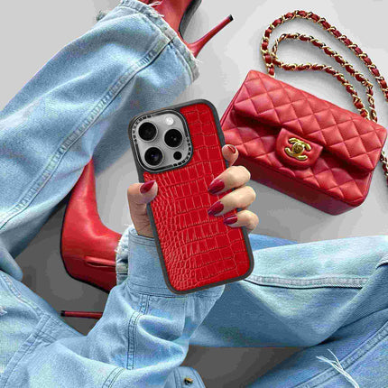 iPhone 15 Pro Max Case Elite Alligator — Valentine Red