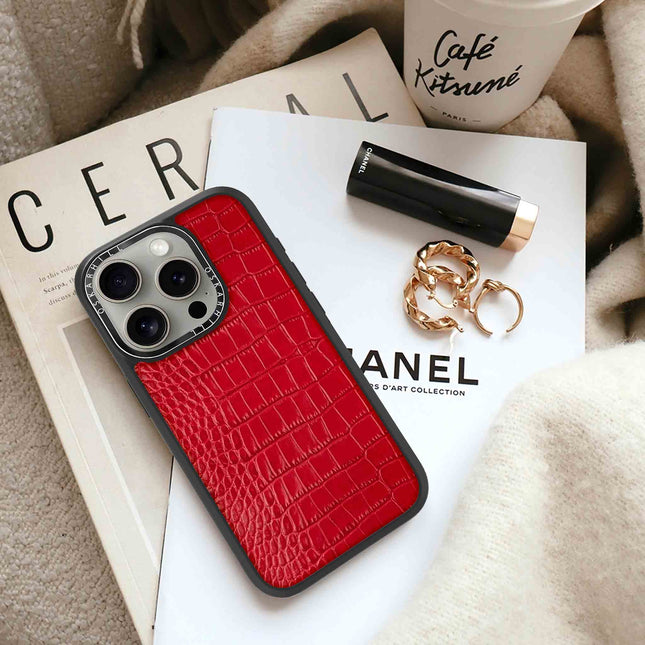 Coque iPhone 13 Pro Max Elite Alligator — Rouge Saint-Valentin