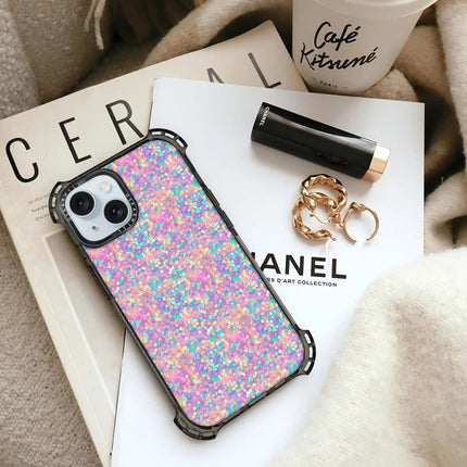 Coque iPhone 15 Bounce — Rainbow Dream Glitter